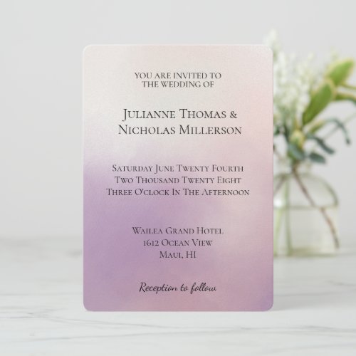 Purple Mist Wedding  Invitation