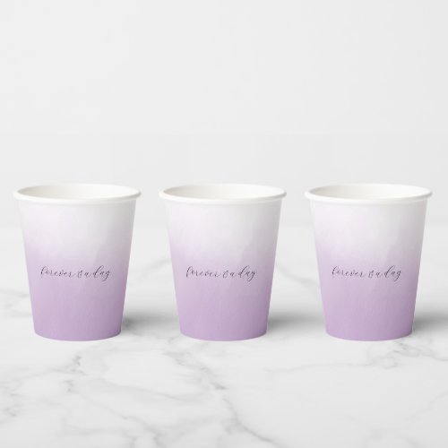 Purple Mist Wedding Paper Cups