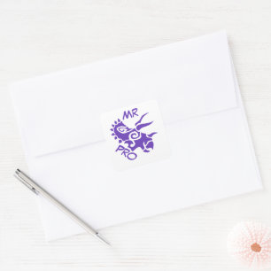 Purple Mister Pro Triceratops Skilled Ancient Square Sticker