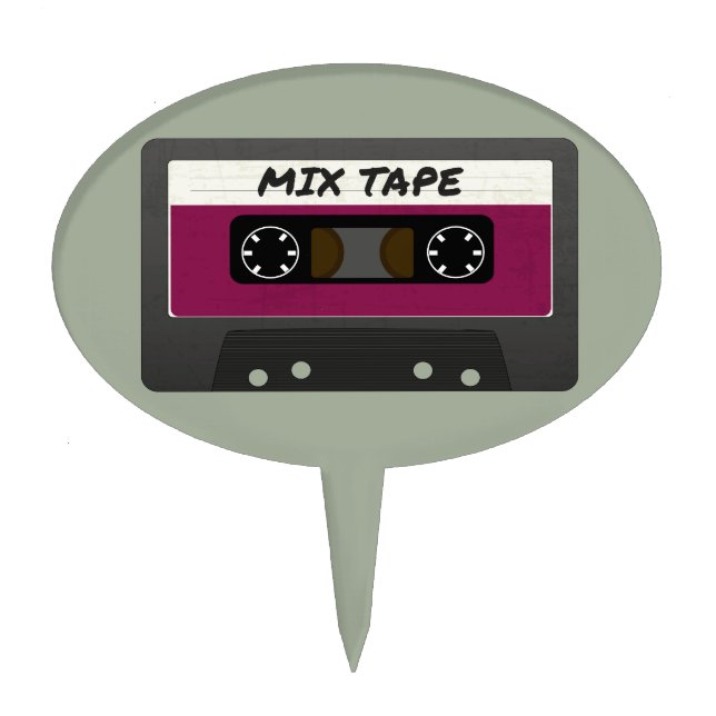Purple Mix Tape - 80s And 90s Retro Inspired Gift Cake Topper (Front)