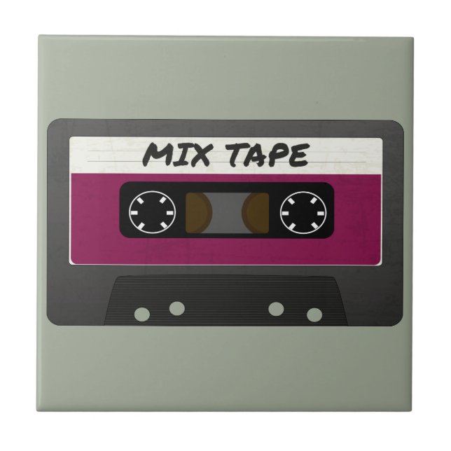 Purple Mix Tape - 80s And 90s Retro Inspired Gift Ceramic Tile (Front)