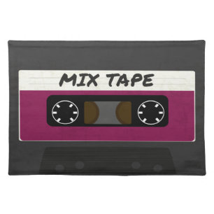 Purple Mix Tape - 80s And 90s Retro Inspired Gift Cloth Placemat