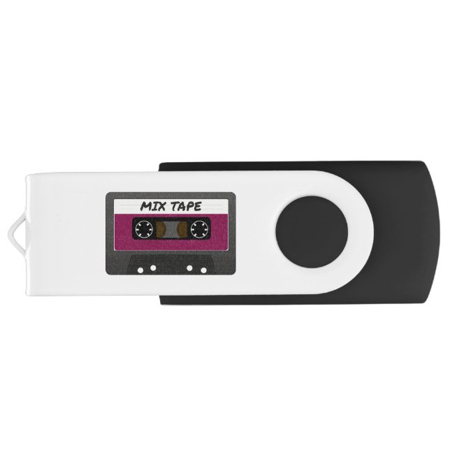 Purple Mix Tape - 80s And 90s Retro Inspired Gift Flash Drive (Back)