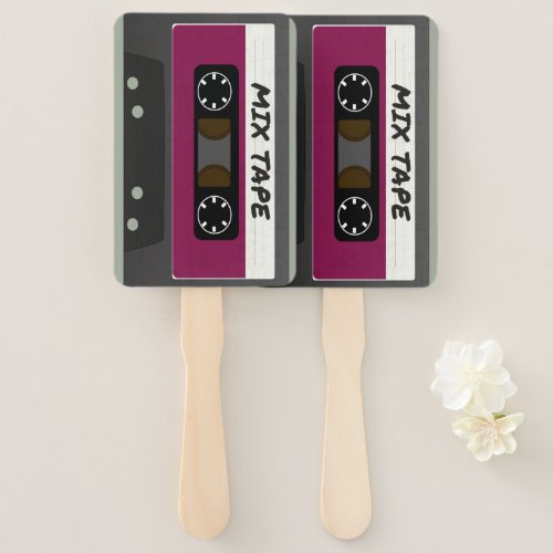Purple Mix Tape _ 80s And 90s Retro Inspired Gift Hand Fan