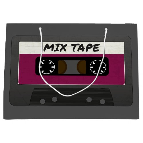 Purple Mix Tape _ 80s And 90s Retro Inspired Gift Large Gift Bag