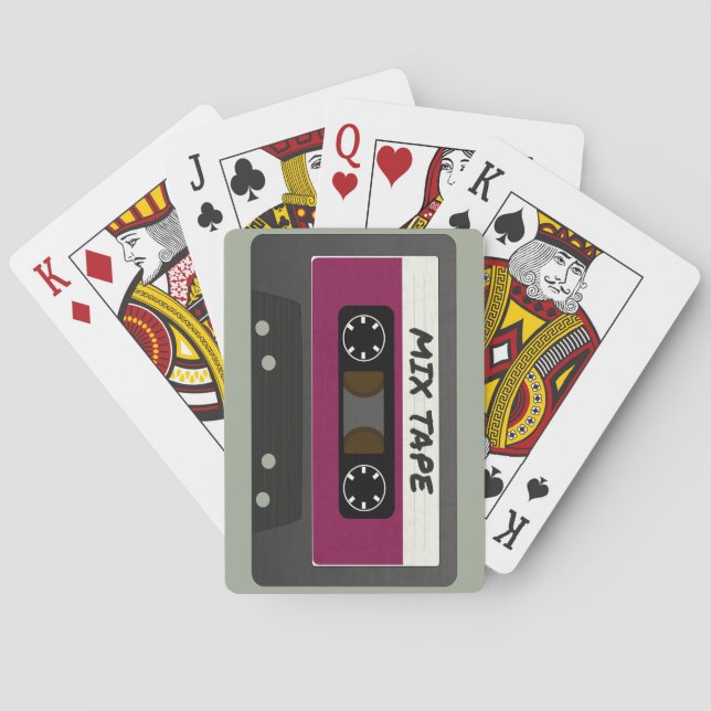 Purple Mix Tape - 80s And 90s Retro Inspired Gift Poker Cards (Back)