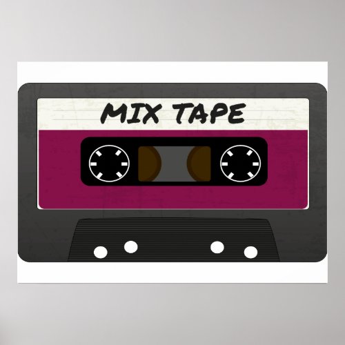 Purple Mix Tape _ 80s And 90s Retro Inspired Gift Poster