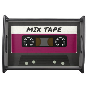 Purple Mix Tape - 80s And 90s Retro Inspired Gift Serving Tray
