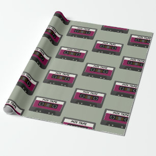 Purple Mix Tape - 80s And 90s Retro Inspired Gift Wrapping Paper