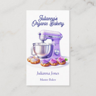 Purple Mixer Bread Bakery Pastry Chef  Business Card