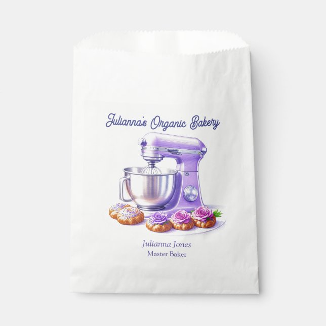Purple Mixer Bread Bakery Pastry Chef  Favor Bag (Front)