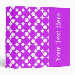 Purple Mod Ball Design with custom text 3 Ring Binder
