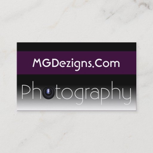 Customizable purple Mod Photoraphy, camera lens Business Card