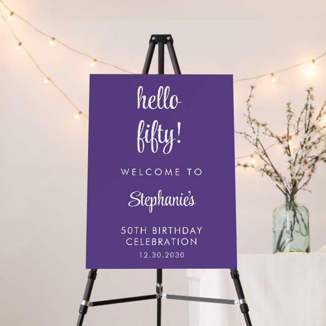 Purple Modern Birthday Welcome Sign (In Situ (Stand))