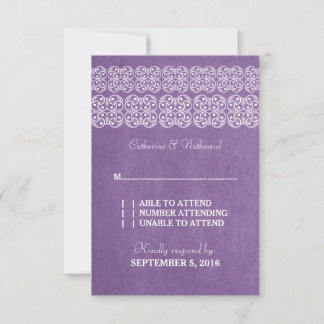 Purple Modern Bohemian RSVP Card
