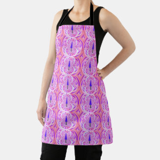 Purple Modern Christmas Tree Design Apron