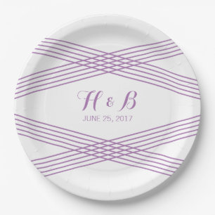 Purple Modern Deco Paper Plates