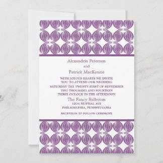 Purple Modern Deco Wedding Invite