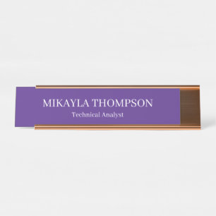 Purple Modern Elegance Desk Name Plate