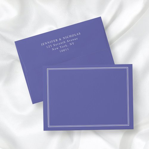Purple Modern Elegant Formal Address Wedding Envelope