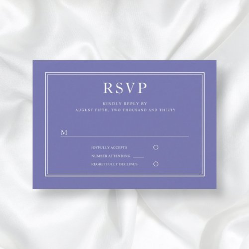 Purple Modern Elegant Formal Wedding RSVP