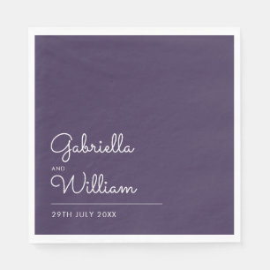Purple Modern Elegant Script Minimalist Napkins