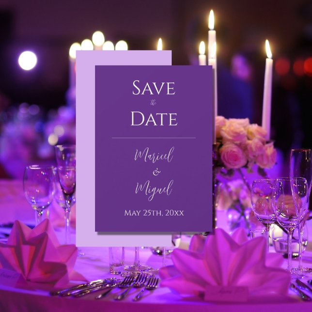 Purple Modern Elegant Simple Save The Date (Creator Uploaded)
