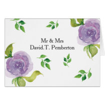 Purple Modern floral Wedding Place Cards