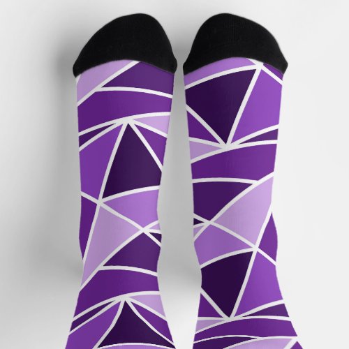 Purple Modern Geometric Triangles Unisex Socks