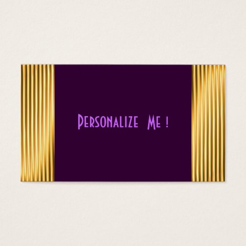 Purple Modern Gold Elegant Stripes Cool Bro Man Business Card Template