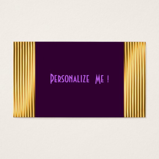 Customizable Purple Modern Gold Elegant Stripes Cool Bro Man Business Card Template