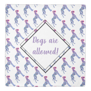 Purple modern Great Dane illustration Duvet Cover