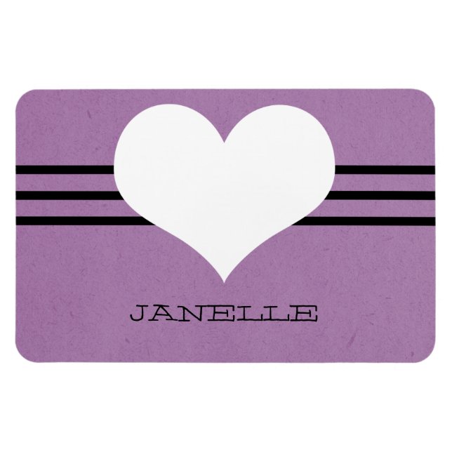 Purple Modern Heart Flexi Magnet (Horizontal)