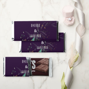 Purple Modern Hershey Chocolate Bar Wedding Favor