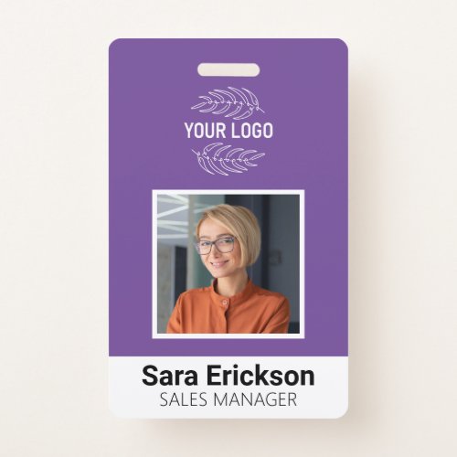 Purple Modern ID Card Business Employee Badge