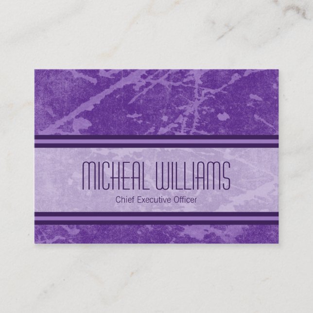 Purple Modern Large CEO Company Business Cards (Front)