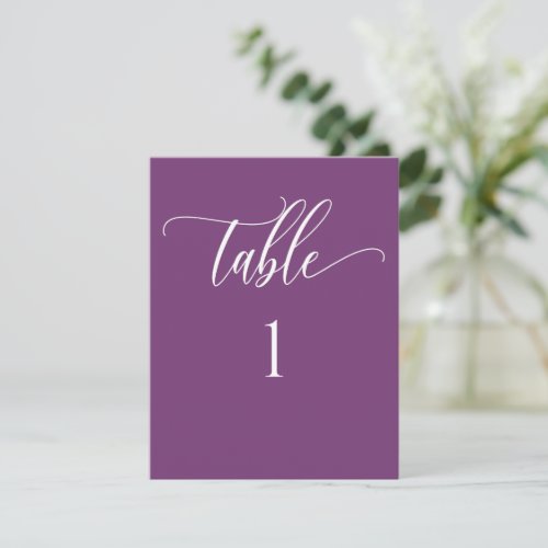 Purple Modern Minimalist Table Number