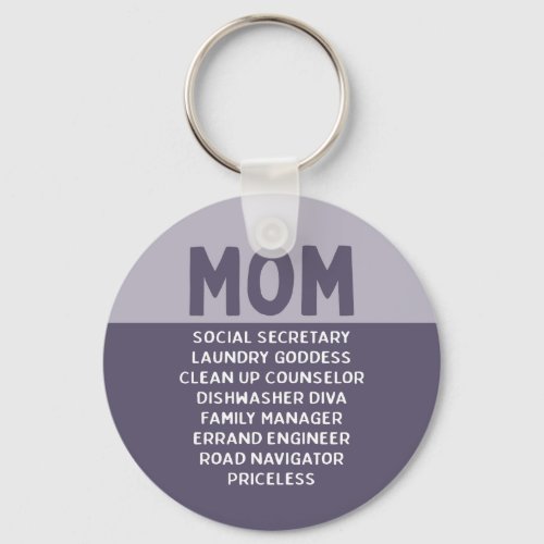 Purple Modern Moms Life Funny Keychain