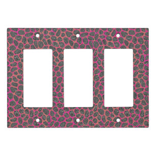 Purple Modern Mosaic Animal Print Light Switch Cover