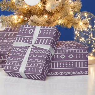 Purple Modern Mudcloth Wrapping Paper