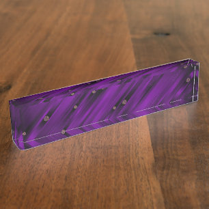 purple,modern pattern desk name plate