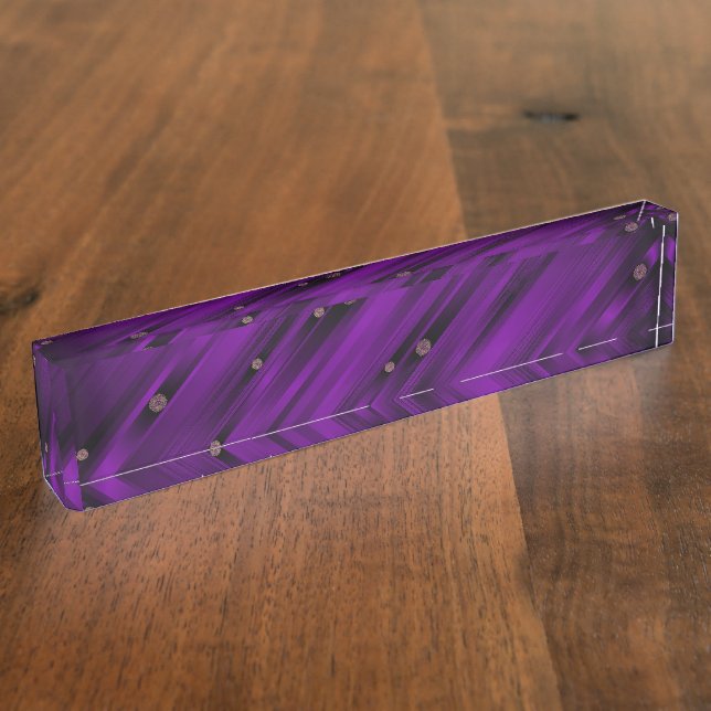 purple,modern pattern desk name plate (Side)