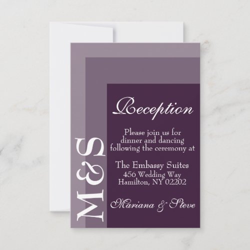 Purple Modern Script Wedding Card