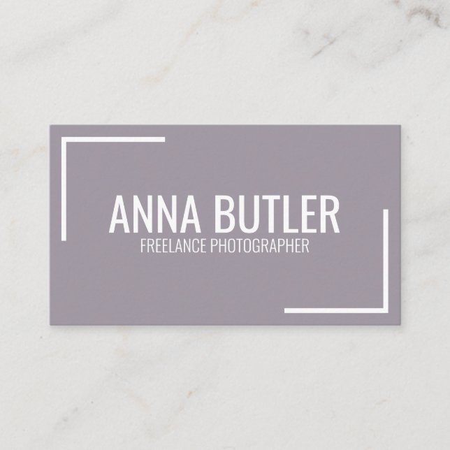 Purple Modern Simple Minimalist Professional Plain Business Card (Front)