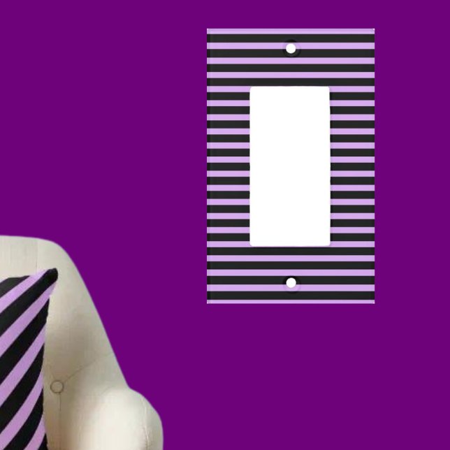 Purple Modern Striped Pattern           Light Switch Cover (Creator Uploaded)