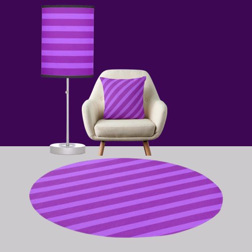 Purple Modern Striped Pattern           Rug