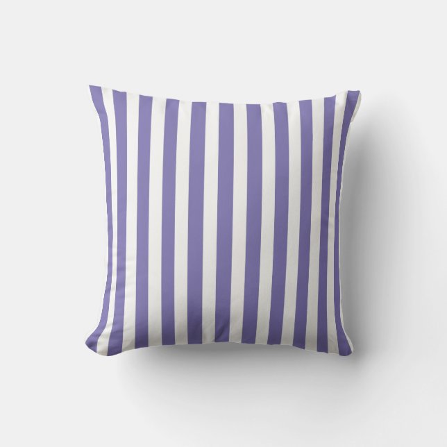 Purple Modern Stripes Throw Pillow (Front)