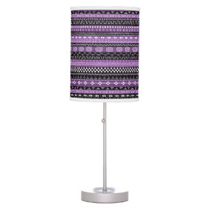 Purple Modern Tribal Pattern Table Lamp