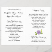 Purple Modern watercolor floral wedding program (Back)