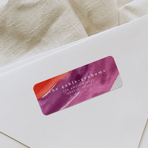 Purple Modern Watercolor Return Address Label